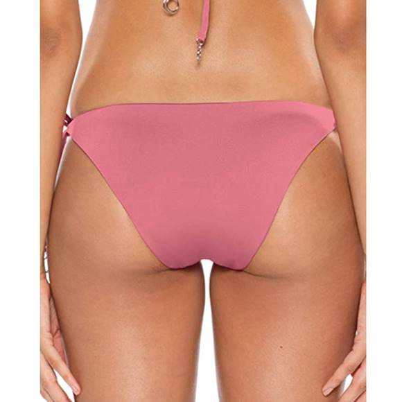 Soluna Tie Side Hipster Swim Bikini Bottom Mulberry Pink Large NWT - Picture 2 of 4